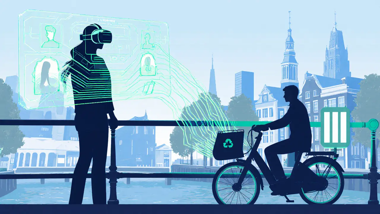 VR‑interface en duurzame transport die de toekomst van callgirls in toerisme laten zien.