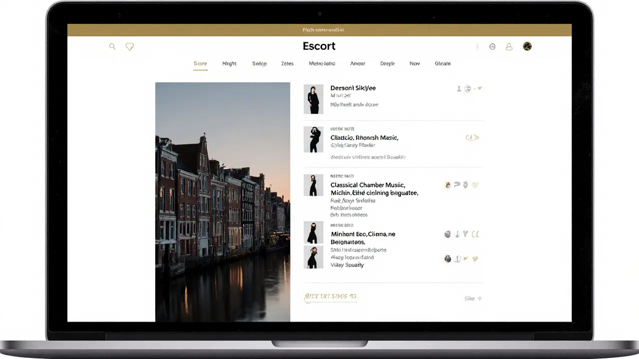 Een minimalistisch profiel op een laptop met geïnteresseerde interesses en duidelijke grenzen.